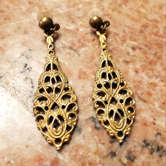 Filigree Drop Earrings - Picture 1 of 4